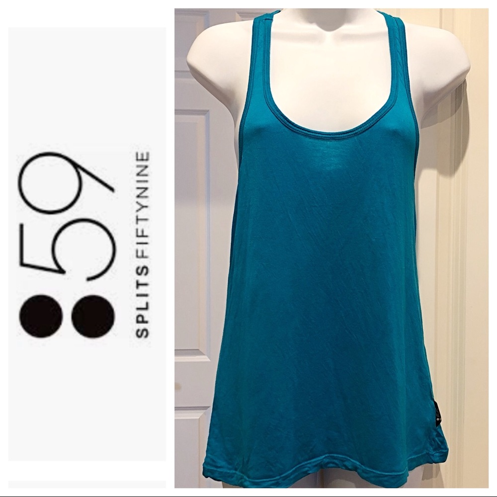 Splits59 blue racerback tank top